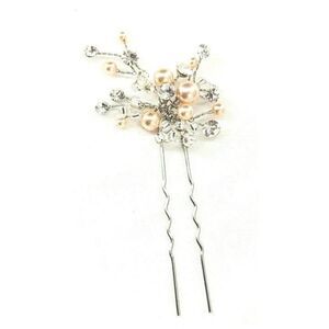Bridal Hairpin Pink Pearl Clusters & Swarovski Crystals Brides & Hairpins